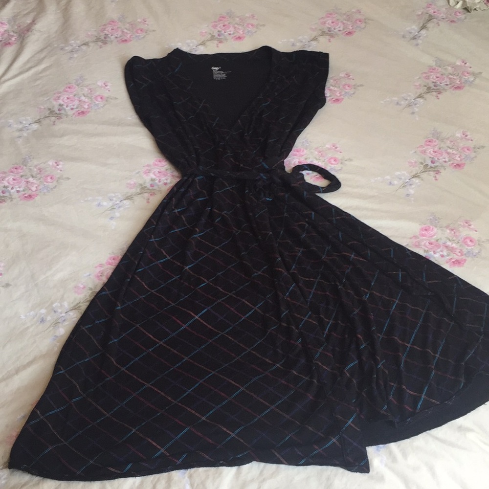 Wrap around black dress